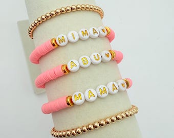 Personalized Name Custom Beaded Bracelet,  Friendship Bracelets, Bracelets for Girls, Gift for Friend,Gift for Her, Clay Bead Bracelet