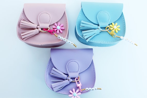 Little Girl Purse |  Custom Mini Purse | Personalized Girls Tassel Crossbody Purse | Mini Shoulder Bag | Leather Toddler Purse