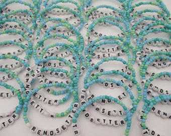 25-50-100-200-1000 Bulk Order Personalized Custom Beaded Name Bracelets, Friendship Bracelet,Custom Word Beaded Bracelets,Bachelorette Party