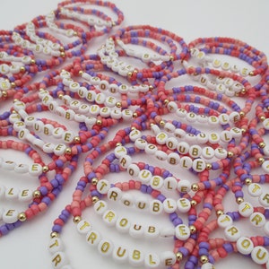 25-50-100-200-1000 Bulk Order Personalized Custom Beaded Name Bracelets, Friendship Bracelet,Custom Word Beaded Bracelets,Bachelorette Party