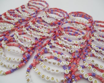 25-50-100-200-1000 Bulk Order Personalized Custom Beaded Name Bracelets, Friendship Bracelet,Custom Word Beaded Bracelets,Bachelorette Party