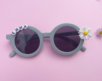 Daisy & Dinosaur Personalized Name Sunglasses, Toddler Gift, Kids Gift, Babies Gift, Baby Girl Personalized Birthday Gift Sunglasses