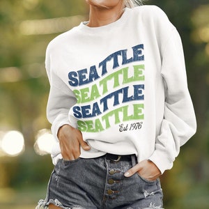 Seattle Football Vintage Pullover, Seahawk Throwback Sweatshirt, Unisex Retro Seahawk Crewneck, Seattle Sports Fan Gift, Game Day Sweatshirt