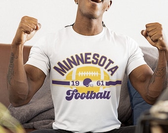 Minnesota Football Vintage T-Shirt, Minnesota Viking Throwback Tee, Unisex Retro Viking Crewneck Shirt, Viking Fan Gift, Game Day Shirt