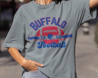 Buffalo Football Vintage T-Shirt, Buffalo Bill Throwback Tee, Unisex Retro Bills Crewneck Shirt, Buffalo Mafia Fan Gift, Game Day Shirt