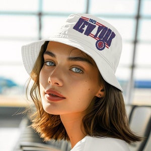 New York Football Bucket Hat, Vintage Giant Bucket Hat, Retro Football Cap, Giant Fan Gift, NY Football Apparel, Tailgating Bucket Hat