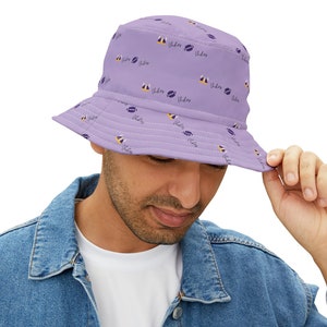 Minnesota Vikes All Over Print Bucket Hat, Viking Football Fisherman&#39;s Hat, Minnesota Viking Fan Hat, Unisex MN Viking Lover Bucket Hat