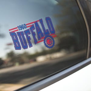 Buffalo Football Kiss-Cut Vinyl Decal, Bill Laptop Sticker, American Football Fan Sticker, Football Lover Gift, Retro Football Sticker