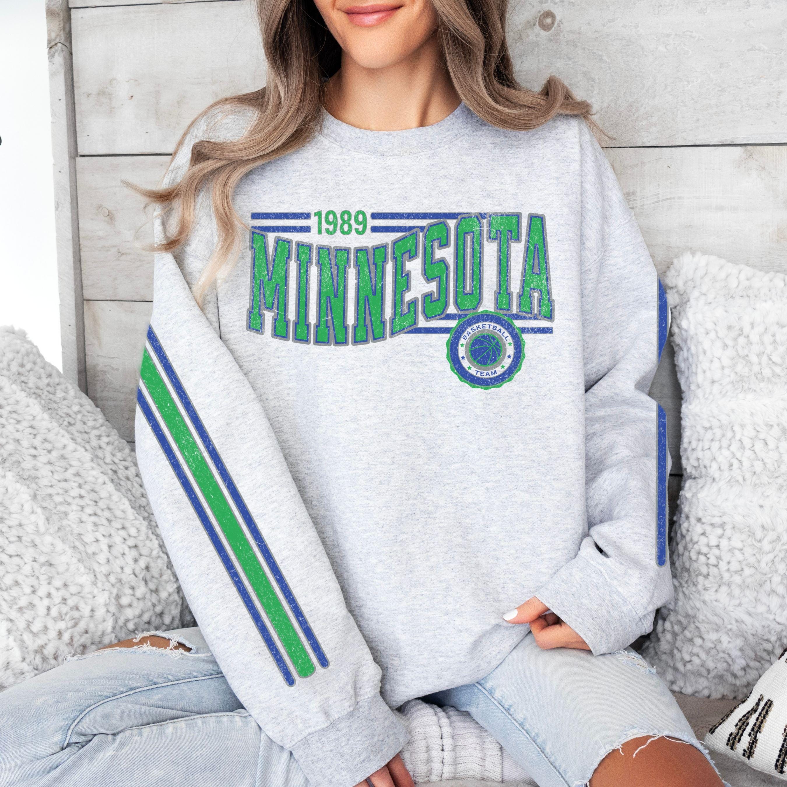 Discover Minnesota Basketball Retro Unisex Sweatshirt, Timberwolve Basketball Fan Gift, Vintage Style Jumper, Sports Fan Apparel, Basketball Fan Gift