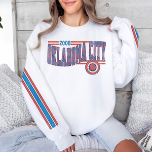 Oklahoma City Basketball Retro Unisex Sweatshirt, Thunder Basketball Fan Gift, Vintage Style Jumper, Sports Fan Apparel, Basketball Fan Gift