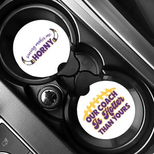 Minnesota Football Soapstone Car Coasters, Viking Football Team Cup Holder Coasters, Retro Kevin O&#39;Connell Gift, Gifts for Viking Fans