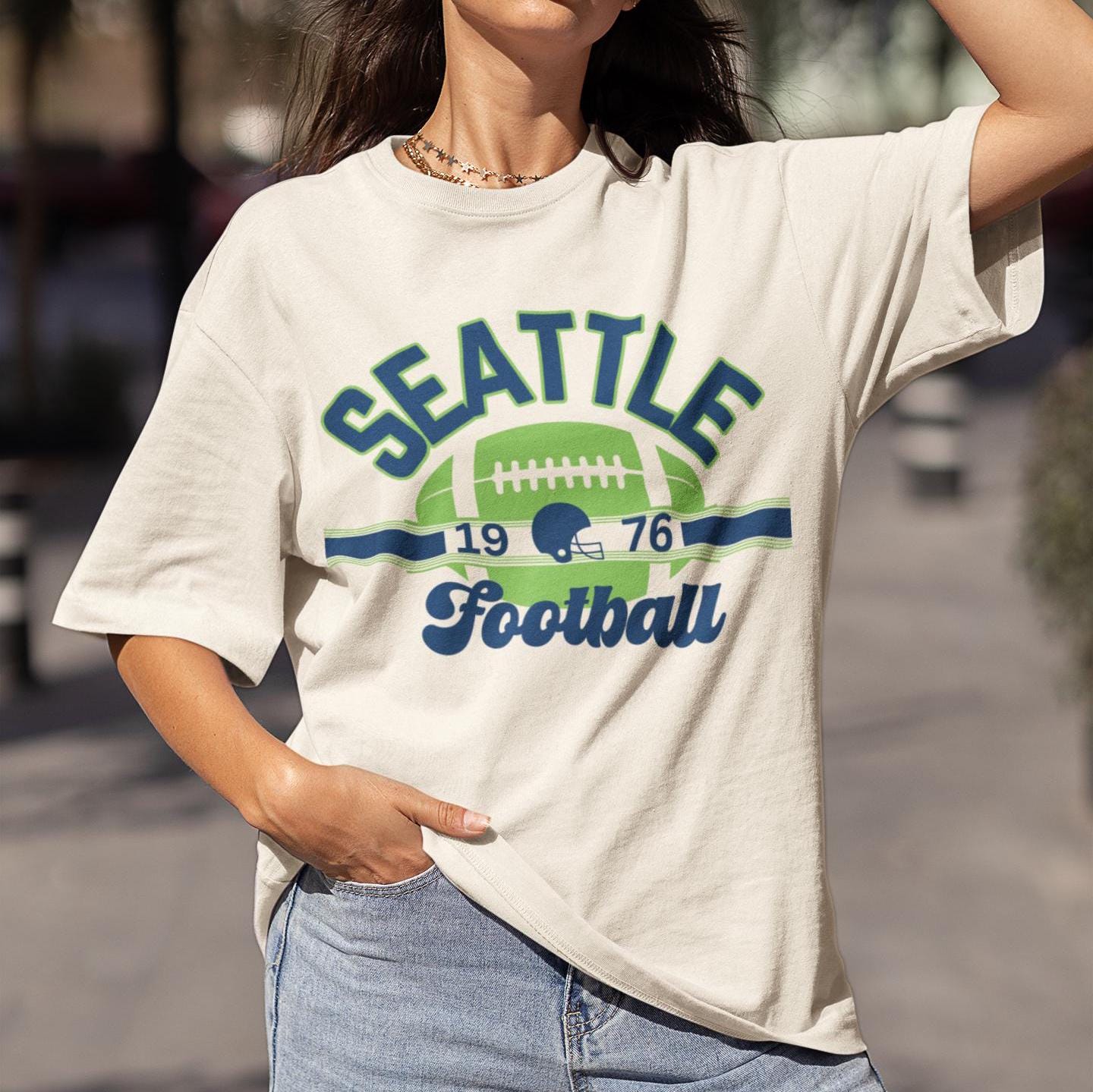 Seattle Football Vintage T-shirt, Seattle Seahawk Throwback Tee
