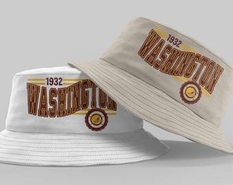 Washington Football Bucket Hat, Vintage Commander Bucket Hat