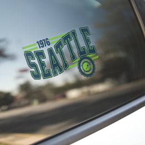 Seattle Football Kiss-Cut Vinyl Decal, Seahawk Laptop Sticker, American Football Fan Sticker, Football Lover Gift, Retro Football Sticker