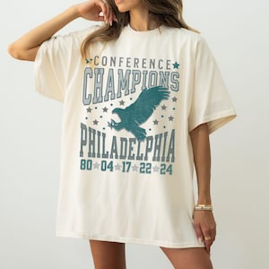 Philadelphia Football Team Conference Champs 2024 Unisex Softstyle T-Shirt, Retro Eagle Football Shirt, Vintage Eagle Championship Crewneck