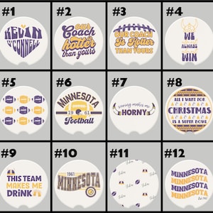 Minnesota Football Soapstone Car Coasters, Viking Football Team Cup Holder Coasters, Retro Kevin O&#39;Connell Gift, Gifts for Viking Fans