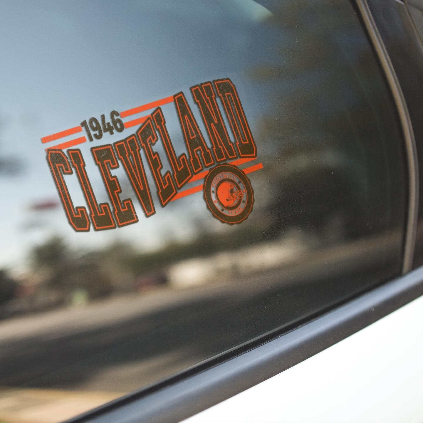 Adesivo NFL Cleveland Browns Vintage Adesivo Cleveland Browns Brownie Retr&ograve; - Decalcomania, Pi&ugrave; Taglie, Per Tifosi NFL Sticker Nfl Cleveland Browns Vintage