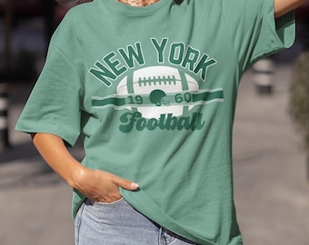 New York Football Vintage T-Shirt, New York Jet Throwback T-Shirt, Unisex Retro Jet Rundhals-Shirt, NY Jet Fussballfan Geschenk, Spieltag Shir
