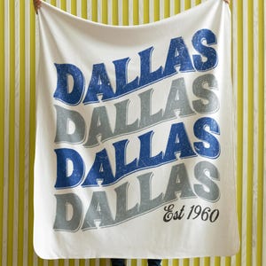 Dallas Football Velveteen Plush Blanket, Cowboy Retro Distressed Graphic Print, Fleece Throw, Cozy Home Decor, Cowboy Football Fan Gift