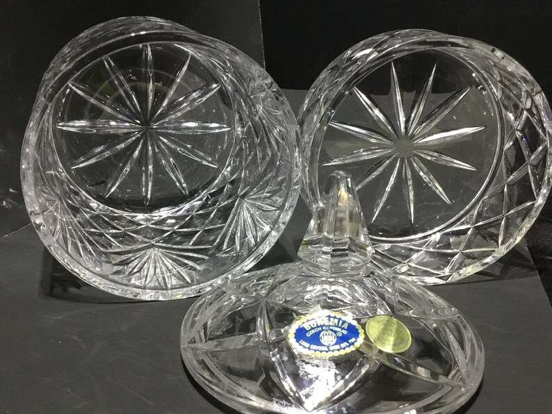 Bohemia 24 Pbo Lead Crystal Cookie Jar Produced in Czech Etsy