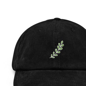 Embroidered Corduroy hat, Hope Accessory, Vintage cap, Hope Merch, Headwear, Unisex Corduroy Hat, Vintage Retro Hat, Flower Headwear,
