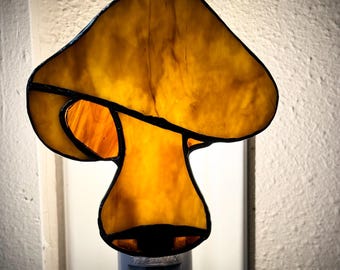 Handmade Stained Glass Mushroom Night Light