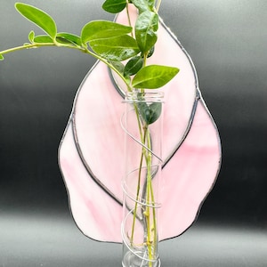 Handmade Pink Stained Glass Plant Propagation Station