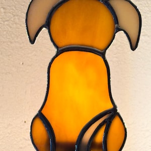 Stained glass night light Stain glass dog puppy night light Handmade by ivystainedglassart Commissions always welcome