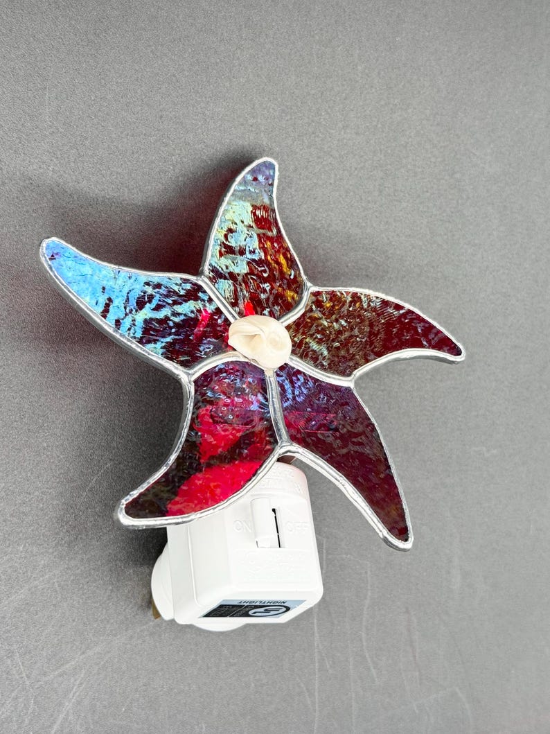 IvyStainedGlassArt Stained Glass Starfish Night Light