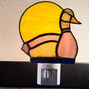 Stained glass duck night light Stain glass led night light Handmade by ivystainedglassart Commissions always welcome