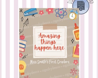 Teacher Door Brown Banner | Welcome Back to School Banner | Custom Classroom Banner | *Digital Download*