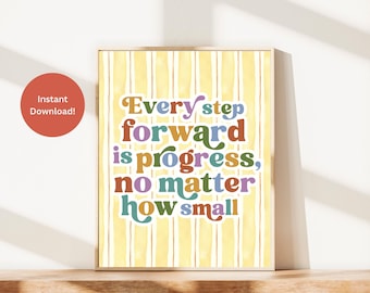 ABA Therapy Decor, Progress Quote Art Print (Digital Download)