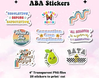 Digital ABA Planner Stickers, RBT BCBA Therapy Decals (Digital Download)