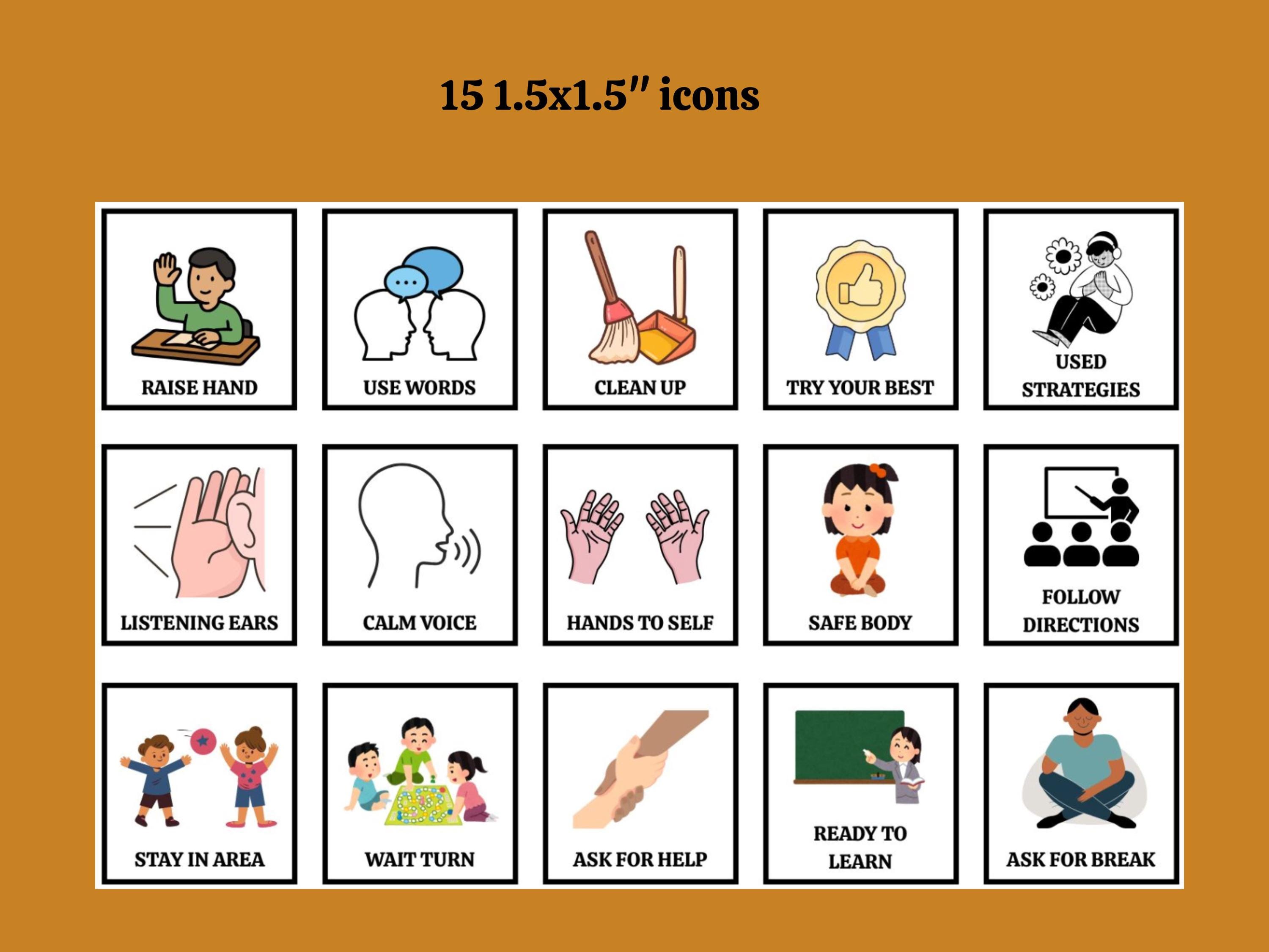 Behavior Expectations Visual Strip – Autism Special Education Visual ...