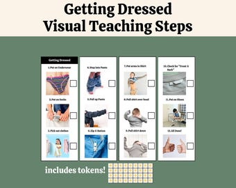 Real Photo Getting Dressed Visual Routine Checklist for Kids Teens - Morning Routine PDF - Printable