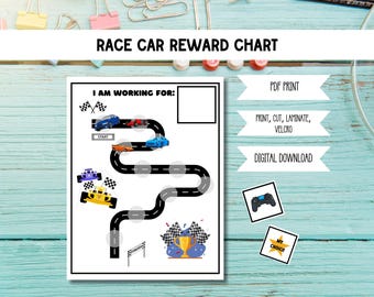 Race Car Reward Chart Digital Download | Behavior and Teaching Visuals | Potty Training