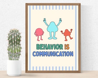 Behavior Is Communication Printable, ABA Clinic Print, BCBA Office Decor, 16x20 Digital Download, SPED Poster