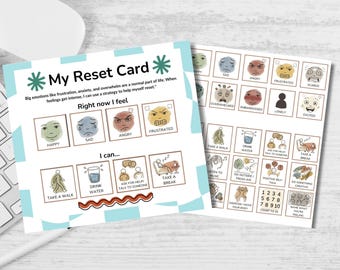 Teen Coping Skills Visual | Feelings & Emotions Board for Middle High School | Autism Anxiety SEL Calm Down Strategy Card Printable