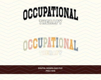 Occupational Therapy Varsity Font Design Bundle (PNG SVG Digital Download)