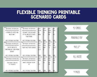 Flexible Thinking Scenarios Cards, Problem-Solving Cards for Kids, Autism ADHD Tools, Social Skills Activities