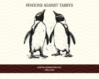 Penguins Against Tariffs Design, Political Humor (PNG SVG)
