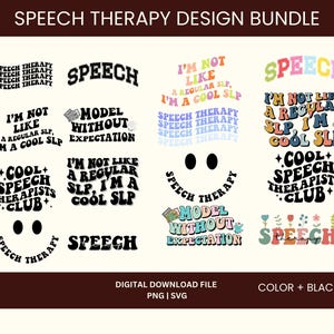 Logopedie ontwerpbundel png svg-bestand, logopedist doe-het-zelf ambacht, logopedist shirtontwerpen, digitale download voor DTF