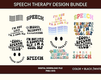 Speech Therapy Design Bundle, PNG SVG Files (Digital Download)