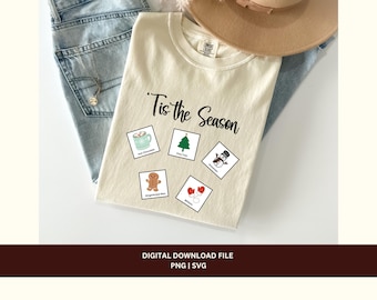 Christmas Speech Communication Cards png svg file, Holiday Tis the Season Special Education Teacher, Holiday DIY shirt design