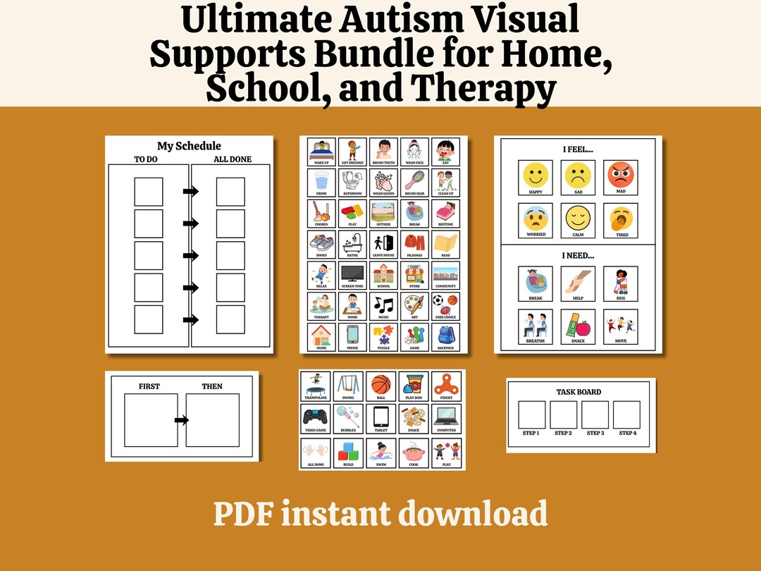 Complete Autism Visual Supports Bundle for Home School Schedule Strips ...