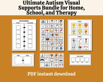 Complete Autism Visual Supports Bundle for Home School Schedule Strips, Choice Boards, & Emotion Tools