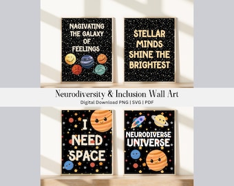 Space Emotional Regulation Poster, Neurodiversity Classroom Decor (Digital Download)