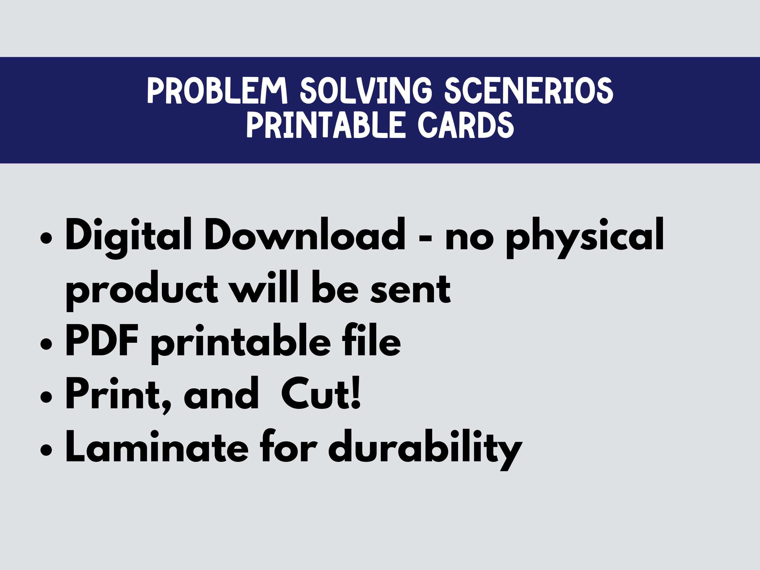 Everyday Problem Solving Scenario Cards for Kids, Social Skills ...