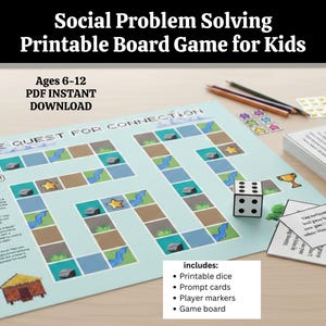 Brädspel för social problemlösning för barn, aktiviteter för sociala färdigheter (utskrivbar PDF)