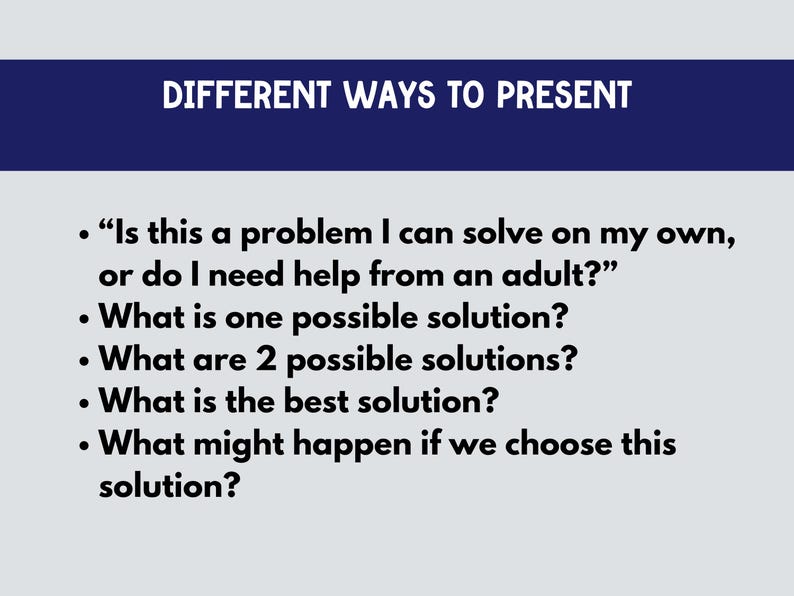 Ot Daily Problem Solving Questions Everyday Problem Solving Scenario Cards for Kids, Social Skills ...